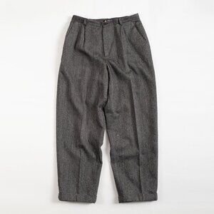 Vintage Liz Claiborne High Waisted Wool Blend Pleated Pants Fleck Gray 12 / 30''